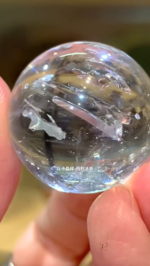 ship from johor Clear Quartz Sphere清透白水晶球 - 独特内包冰条纹 Crystal clear with natural ice-like inclusions. ❄️ Every pattern is naturally formed making each piece one of a kind.