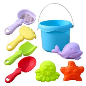 Childrens Beach Toy Set ATV Sand Digging and Water Toy Bucket Hourglass Shovel Beach Sand Play Tool Toy