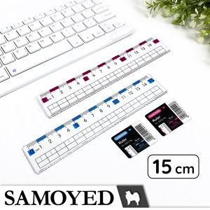 Penggaris / Mistar Plastik Transparan / Bening / Plastic Transparent / Clear Ruler 15 cm Samoyed RL-HS