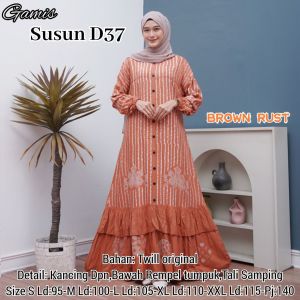 Gamis Susun. batik cap. pakaian wanita. bahan Twil original
