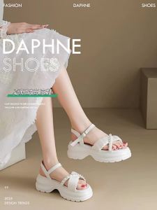 Daphne | Height Increasing Pearled Peep Toe Coarse Heel Sandals
