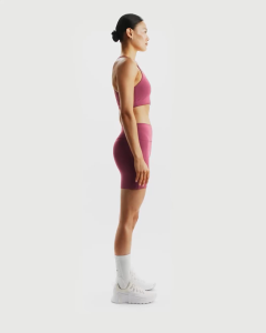 Nike Universa Womens High-Waisted 5" Biker Shorts with No Front Seam - Pink Smoke [HQ6833-654]