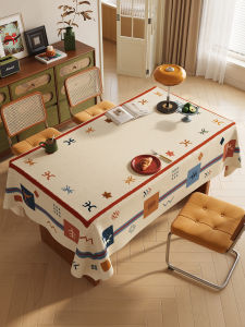 ovzf | Stylish Durable Tablecloth Waterproof Greaseproof Long-lasting Luxurious Cotton Flax Style