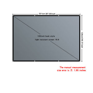 Home office business projector portable movie screen 60-133 inches metal anti light screen hook for daytime viewing