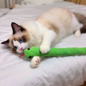 Realistic Snake Toy for Cats Interactive Plushie Chew Proof Teeth Grinding Toy Playful Companion for Kittens And Adult Cats