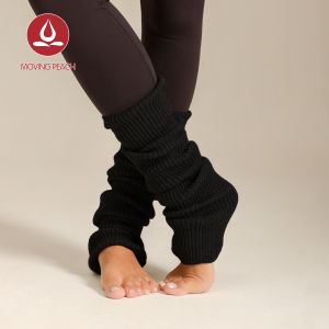 Moving Peach Cashmere Winter Dance Leg Warmers Footless Long Socks Wool Knitted Stirrup Socks Leg Warmers for Women Ballet Dance Yoga Daily Wear