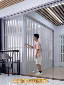 PVC Folding Door 6MM Fire Accordion Sliding Door Partition Divider for Home Kitchen Bathroom Shop
