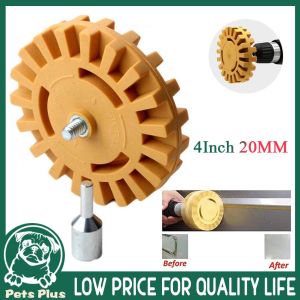 ★Same Day Shipping★ 4 inch 20MM Universal Rubber Eraser Wheel Eraser Wheel Pad Rubber Disk Pneumatic Car Sticker Remover Tools Auto Repair Paint Glue-Remover-Wheel