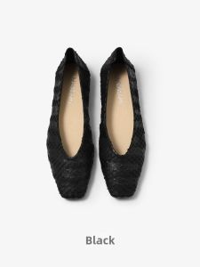 MIOLLIBARN | Black French Style Soft Flat Shoes Leather