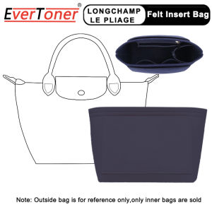 EverToner For Longchamp LE PLIAGE Bag Felt Insert Organiser Bag Cosmetic Storage Bag Handbag Organizer Travel Bag Inner Bag Accessories