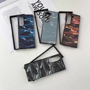 Wave Painting Pattern Magnetic Phone Case For Samsung Galaxy Z Fold 8 Ultra 7 6 5 4 3 Fold8 5G Protective Hard Plastic Cover