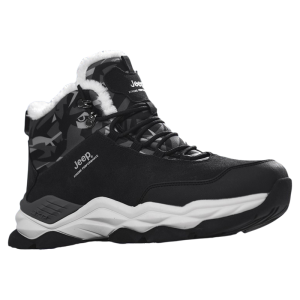 Jeep | Jeep Mens Winter High-Top Snow Boots Outdoor Climbing Shoes Anti-Slip Warm Fleece Lined Sports Shoes Shock Absorption Support