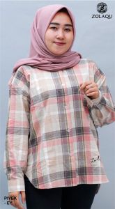 KEMEJA ZOLAQU TERBARU 2024: Atasan Wanita Lengan Panjang Kekinian Model Jumbo Official Store Resmi