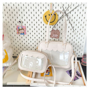 Large Capacity Casual Crossbody Bag Womens Shoulder Bag Student Party Child Bag Fresh Sweet Style Breadstick Bag PVC Leather