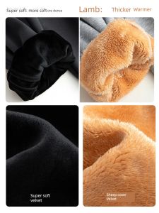 Spring Autumn and Winter Casual Loose Tappered Fleece-Lined Track Pants