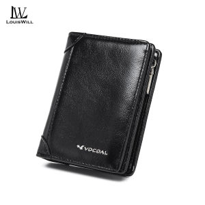 LouisWill Wallet for Men Fashion Short Wallets for Men RFID Anti Theft Brush Mens Wallet Leather Original Mens Retro Short Wallet Business Wallet PU Wallet Multi-Card Position Wallets Travel Purses Zipper Coin Pouch for Men ID Credit Cards Holders