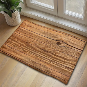 VIKAMA Vintage Farmhouse Wood Grain Floor Mat Anti-slip Durable Washable Floor Mat Patio Entryway Carpet Home Decoration