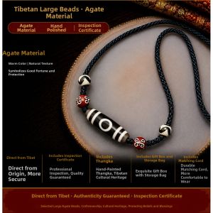 Natural Genuine Multi-eyed Dzi Beads Necklace