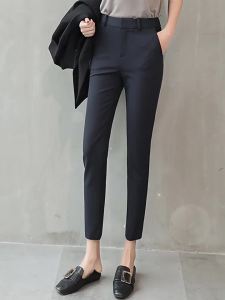 Slim Fit High Waist 9-Part Work Pants