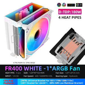 Metalfish CPU Air Cooler 4 6 Heat Pipe PC Radiator Cooling ARGB PWM 12cm Fan For 1851/1700/1200/115X/AM5/AM4/2011/X79/X99