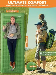 Portable Automatic Inflatable Camping Air Mattress Moisture Proof Single Person Outdoor Leisure Furniture Bed Pad