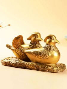 Copper Mandarin Duck Decoration a Pair of Copper Crafts Home Bedroom Good Wishes Wedding Gift Mandarin Ducks Playing in the Water Decorations