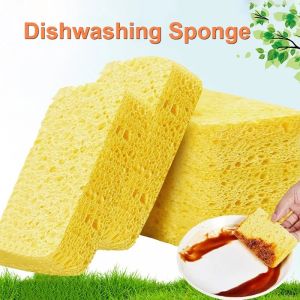 1/5pcs Wood Pulp Sponge Brush for Washing Dishes Wiping Pots Household Kitchens Decontamination Easy to Wash Dishes Cleaning Tools