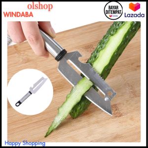 windaba - Peeler Stainless Pisau Kupas Kulit Buah Kupas Pisau Dapur Buka Tutup Botol 3IN1
