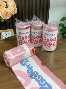 Js HotPad 60pcs Drawstring Garbage Bag Thick Plastic Trash Rubbish Kitchen Disposable Cleaning 垃圾袋