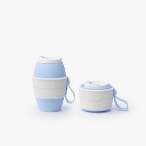 PUCCUP Korea Silicone Collapsible Cup 16oz/473ml Grande Size Eco-friendly Collapsible Water Bottle Reusable Silicone Travel Cup Cute cup Tumbler Stojo like cup Sustainable hot cold coffee tea cup. Made in KOREA. Ready stock in SG. Fast Shipping