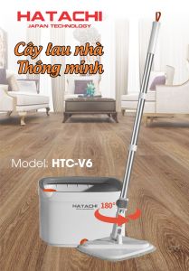 Chổi lau nhà thông minh tự tách nước thải HATACHI HTC-V6 hàng nhập khẩu Chính hãng công nghệ Nhật Bản