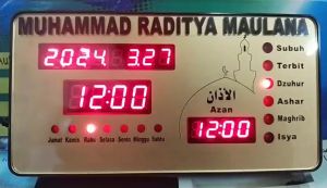 Sonifer Jam Waktu Sholat Jam Adzan & Iqomah Mini Adzan Clock AZ-2012 FREE CUSTOM NAMA