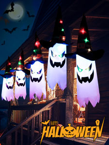 Glowing Ghost Light Pendant Halloween Decoration Pendant Outdoor Courtyard Horror Atmosphere Scene Layout Photo Props