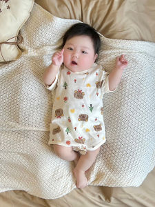 cat and fish | Summer Lightweight Cotton Baby Onesie