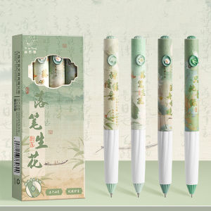 4pcs Themed Gel Pens Set Cute Animal/Ballet/Floral Design 0.5mm Black Ink Retractable Pens for Students