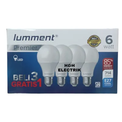 Lumment Premier Lampu LED Bulb Multipack 6W 10W 14W Beli 3 Gratis 1 - Cahaya Putih