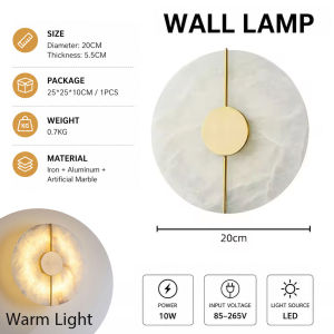 Natural Marble Wall Light Warm Lamp 7W Energy Saving LED Wall Sconce Living Room Bedroom Bedside Indoor Decor Lighting