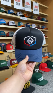 LINKSWEAR TOPI PRIA TRUCKER HAT TOPI JARING NAVY MAROON