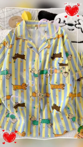 Always Home  ชุดนอนลายการ์ตูนเเฟชั่นใหม่ ชุดนอนผู้หญิงน่ารักๆ สินค้าขายดี  แขนสั้น เสื้อคอปก เนื้อผ้านิ่ม ใส่สบาย   พร้อมส่ง อก 24- 42 นิ้ว