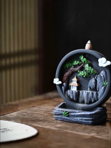 树脂香炉 倒流香炉 八方来财 聚宝盆 FENG SHUI Backflow Incense Holder Cones Incense Burner 风水 财神 招财 树脂倒流香炉 倒流香 Backflow Incense Burner Pembakar Kemenyan Aliran Balik