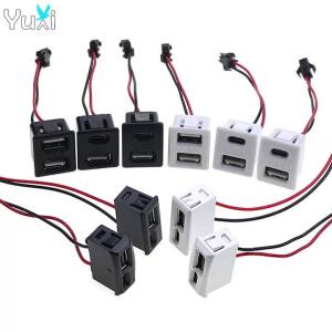 YuXi Hai Lớp USB Female Base Type-C Cổng Sạc Ổ Cắm Điện Màu Đen Trắng Bảng Điều Khiển Gắn Phẳng Với Đầu Nối Cáp
