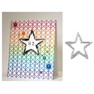 Geometry Background Star Cutting Dies Connected Hearts Border Love String Snowflake Die For DIY Scrapbooking Card Craft Making