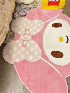 Adorable Meletti Girls Heart Carpet Rectangular Shaggy Rug for Bedroom Computer Room Live Broadcast Room Cute Decorative Mat