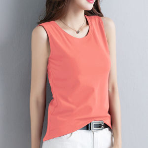 Womens Loose Cotton Tank Top Strapless Inner Wear Outer Wear Versatile Summer Base Shirt Work Clothing Style Pure Color