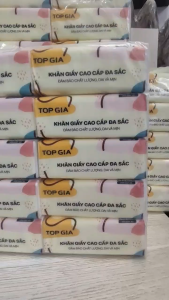 Combo 2 túi 20 gói giấy khô TOPGIA mỗi túi 10 gói mỗi gói 240 tờ- 4 lớp - 60 rút khổ giấy 140*175mm mềm mại
