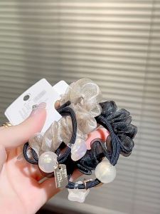 Set 2 dây cột tóc vải lưới voan bóng và thun kèm sao châu sang trọng dành cho nữ CB31