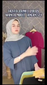 DRESS REGINA CRINKLE AIRFLOW POLOS JUMBO DASTER CRINKLE OVERSIZE MODEL TANGAN 3/4