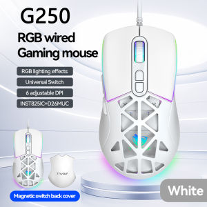 Warvank G250 RGB Wired Gaming Mouse With Double Cover Detachable Six-Speed DPI Adjustment for Laptops and Desktops