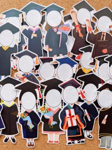 Sticker Tự Dính Hình Mũ Và Áo Của Sinh Viên Cho Trang Trại Lớp Học Của Bé Trai Và Bé Gái Trang Trí Phòng Học Trang Trí Album