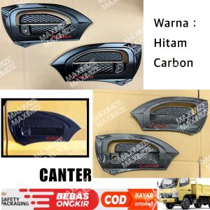 Paket Outer Handle Cover Mitsubishi Canter Chrome Hitam Carbon